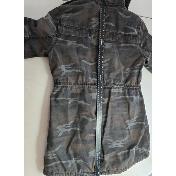 American Eagle Jacket Women's M Gray Camo Heavyweight Full Zip and Snap Hooded - Picture 8 of 16